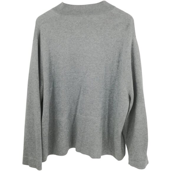 Poetry Gray Double Knit Cardigan Sweater Size 18 Knit Lagenlook Long Sleeve - Picture 8 of 11